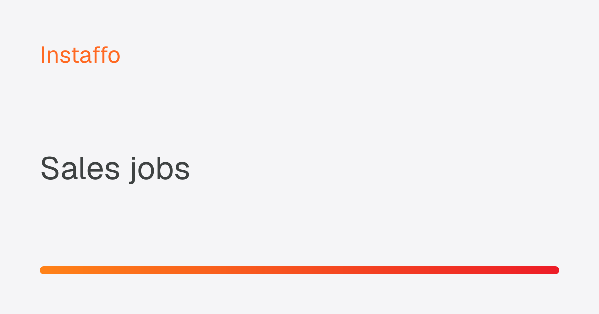 Sales Jobs | Instaffo